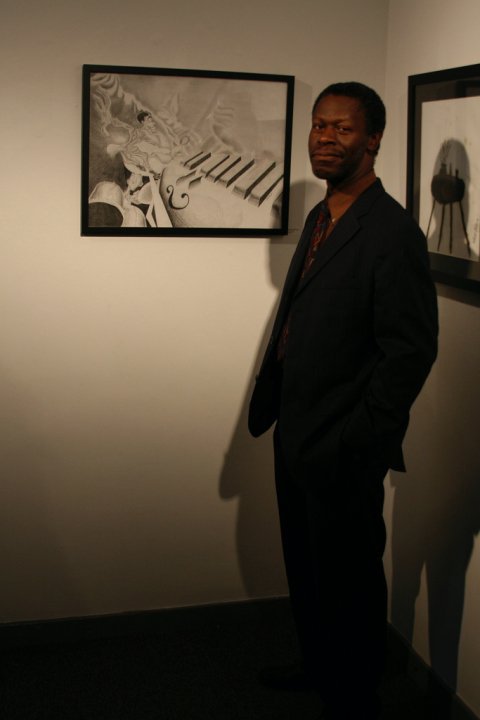 Warrior Richardson at his art show 2